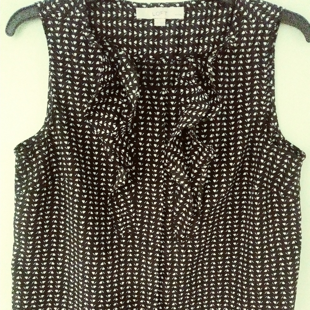 Blouse Women LOFT Ann Taylor Black and White